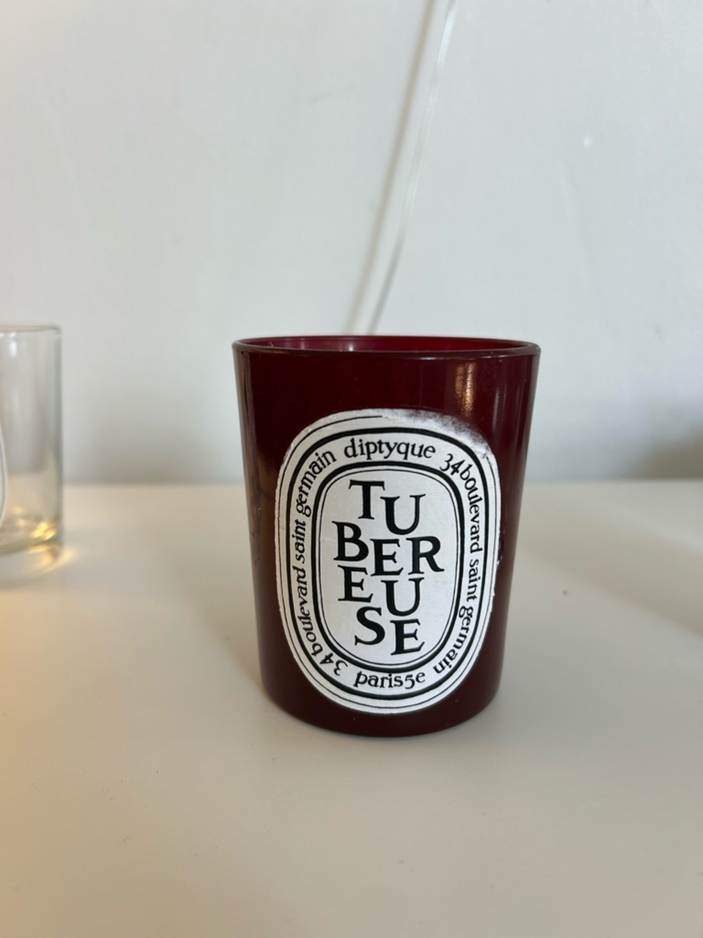 diptyque burgundy TUBEREUSE Candle JAR ONLY